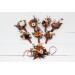  Wedding boutonnieres and wrist corsage  in terracotta cinnamon rust ivory color scheme. Flower accessories.5139
