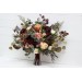 Wedding bouquets in burgundy ivory dusty rose cinnamon colors. Bridal bouquet. Faux bouquet. Bridesmaid bouquet. 5144