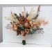 Wedding bouquets in cinnamon rust orange colors. Bridal bouquet. Pampas grass bouquet. Faux bouquet. Bridesmaid bouquet. 5146