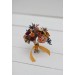  Set of  8 bobby pins in orange peach color scheme. Hair accessories. Bridesmaid hair pins. Flower accessories for wedding. 0014