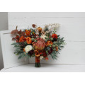Australian Native Protea Bridal Bouquet | Rust & Burgundy Faux Flowers for Boho Weddings