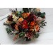 Wedding bouquets in burgundy burnt orange colors. Bridal bouquet. Cascading bouquet. Faux bouquet. Bridesmaid bouquet.5160