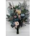 Wedding bouquets in teal beige navy blue colors. Bridal bouquet. Faux bouquet. Bridesmaid bouquet. 5158