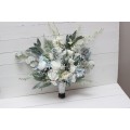 Wedding bouquets in White sky blue colors. Bridal bouquet. Faux bouquet. Bridesmaid bouquet. 5182