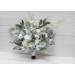 Wedding bouquets in White sky blue colors. Bridal bouquet. Faux bouquet. Bridesmaid bouquet. 5182