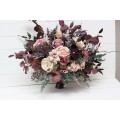 Wedding bouquets. Cascading bouquet. Faux bouquet. Bridesmaid bouquet in mauve purple beige colors. Bridal bouquet. 5180