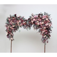  Flower arch arrangement in mauve purple beige colors.  Arbor flowers. Floral archway. Faux flowers for wedding arch. 5180