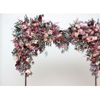  Flower arch arrangement in mauve purple beige colors.  Arbor flowers. Floral archway. Faux flowers for wedding arch. 5180