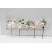  Set of  5 bobby pins in  white and pink color scheme. Hair accessories. Flower accessories for wedding.  5189