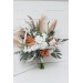Boho pampas grass bouquet. White terracotta flowers. Bridal bouquet. Faux bouquet. Wedding flowers. Boho wedding bouquet. White roses bouquet. 5186