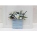 Pocket boutonniere in dusty blue white color scheme. Flower accessories. 5200