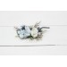 Flower comb in dusty blue white  color scheme. Wedding accessories for hair. Bridal flower comb. Bridesmaid floral comb. 5200