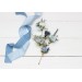  Set of  5 bobby pins in  dusty blue white  color scheme. Hair accessories. Flower accessories for wedding.  5200