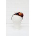 Rust orange burgundy blue flower crown. Hair wreath. Flower girl crown. Wedding flowers. 0043