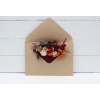 Pocket boutonniere in rust burgundy ivory color scheme. Flower accessories. 0039