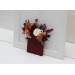 Pocket boutonniere in rust burgundy ivory color scheme. Flower accessories. 0039