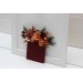 Pocket boutonniere in burgundy burnt orange rust peach color scheme. Square flowers. Flower accessories. 0502-1