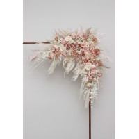  Pampas grass flower arch arrangement in beige ivory blush pink colors.  Arbor flowers. Floral archway. Faux flowers for wedding arch. Boho wedding. 5143