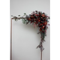  Flower arch arrangement in deep burgundy red blue colors.  Arbor flowers. Floral archway. Faux flowers for wedding arch. 5077