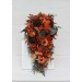 Wedding bouquets in rust terracotta burnt orange  colors. Bridal bouquet.  Faux bouquet. Cascading bouquet. Bridesmaid bouquet. Banksia bouquet. 0505