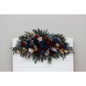  Flower arch arrangement in burgundy navy blue gold pink   colors.  Arbor flowers. Floral archway. Faux flowers for wedding arch. 5221