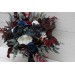 Wedding bouquets in navy blue white burgundy colors. Bridal bouquet. Cascading bouquet. Faux bouquet. Bridesmaid bouquet. 5224