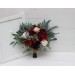 Wedding bouquets in rust blush pink and burgundy colors. Bridal bouquet. Cascading bouquet. Faux bouquet. Bridesmaid bouquet. 5226