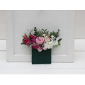 Pocket Boutonniere in White & Pink | Square Faux Flower Accessories