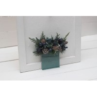 Blue berries pocket boutonniere. Pine boutonniere. Winter wedding. Christmas wedding. Flower accessories. Pocket flowers. Square flowers. 5239