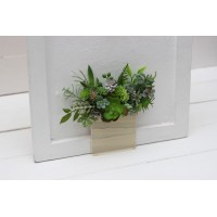 Succulent pocket boutonniere. Flower accessories. Pocket flowers. Square flowers. 5240