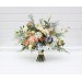 Spring summer wedding. Ivory yellow peach dusty blue flowers. Bridal bouquet. Wildflowers bouquet. Chamomile bouquet. Cascading bouquet. Faux bouquet. Bridesmaid bouquet. 5247