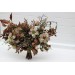 Dark olive brown ivory flowers. Bridal bouquet. Faux bouquet. Fall wedding. Boho wedding. Cascading bouquet. Bridesmaid bouquet. 5250