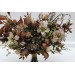 Dark olive brown ivory flowers. Bridal bouquet. Faux bouquet. Fall wedding. Boho wedding. Cascading bouquet. Bridesmaid bouquet. 5250