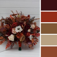 Wedding bouquets in rust burgundy white colors. Bridal bouquet. Faux bouquet. Bridesmaid bouquet. 5124