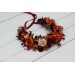 Burgundy rust ivory flower crown. Hair wreath. Flower girl crown. Wedding flowers. 0025