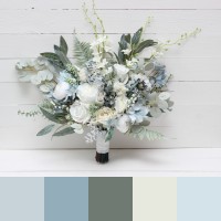 Wedding bouquets in White sky blue colors. Bridal bouquet. Faux bouquet. Bridesmaid bouquet. 5182