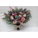 Wedding bouquets in burgundy dusty rose blue colors. Bridal bouquet. Cascading bouquet. Faux bouquet. Bridesmaid bouquet. 5188