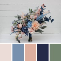 Dusty blue blush pink peach dahlia bridal bouquet. Wedding bouquet.  Faux bouquet. Bridesmaid bouquet. 5207