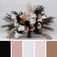 Wedding bouquets in dusty rose black cinnamon white colors. Bridal bouquet. Faux bouquet. Bridesmaid bouquet. Gothic black wedding bouquet. 5203