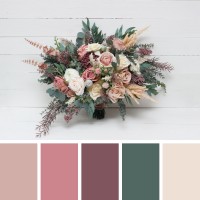 Wedding bouquets in dusty rose cream blush pink colors. Bridal bouquet. Faux bouquet. Bridesmaid bouquet. 5122