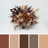 Wedding bouquets in cinnamon terracotta beige colors. Bridal bouquet. Faux bouquet. Bridesmaid bouquet. 5118