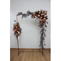  Flower arch arrangement in ivory and rust colors.  Arbor flowers. Floral archway. Faux flowers for wedding arch. 5220