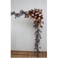  Flower arch arrangement in ivory and rust colors.  Arbor flowers. Floral archway. Faux flowers for wedding arch. 5220