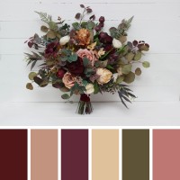 Wedding bouquets in burgundy ivory dusty rose cinnamon colors. Bridal bouquet. Faux bouquet. Bridesmaid bouquet. 5144