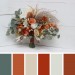 Wedding bouquets in burnt orange ivory colors. Bridal bouquet. Faux bouquet. Bridesmaid bouquet. 5109