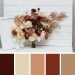 Wedding bouquets in terracotta brown cream colors. Bridal bouquet. Faux bouquet. Bridesmaid bouquet. 5100