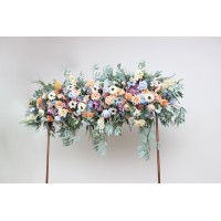  Flower arch arrangement in peach purple dusty blue colors.  Arbor flowers. Floral archway. Faux flowers for wedding arch. 5266