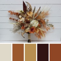 Boho protea bouquet in rust and ivory colors. Bridal bouquet. Faux bouquet. Bridesmaid bouquet. 5072