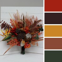 Exotic flowers. Rust brown flowers. Protea bridal bouquet. Faux bouquet. Fall wedding.Silk flowers. Boho wedding. 5089