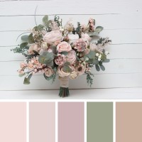 Wedding bouquets in blush pink colors. Bridal bouquet. Faux bouquet. Bridesmaid bouquet. 5088